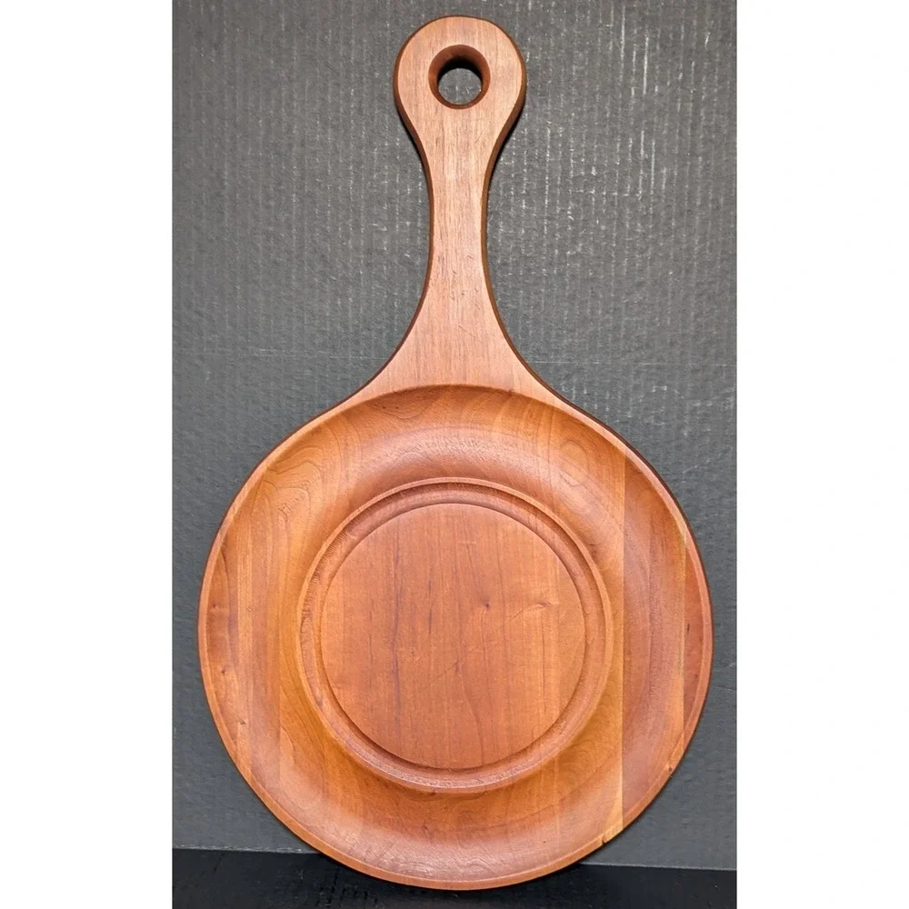 Vintage Spectra State College PA Teak Appetizer Serving Paddle/Cutting Board‎